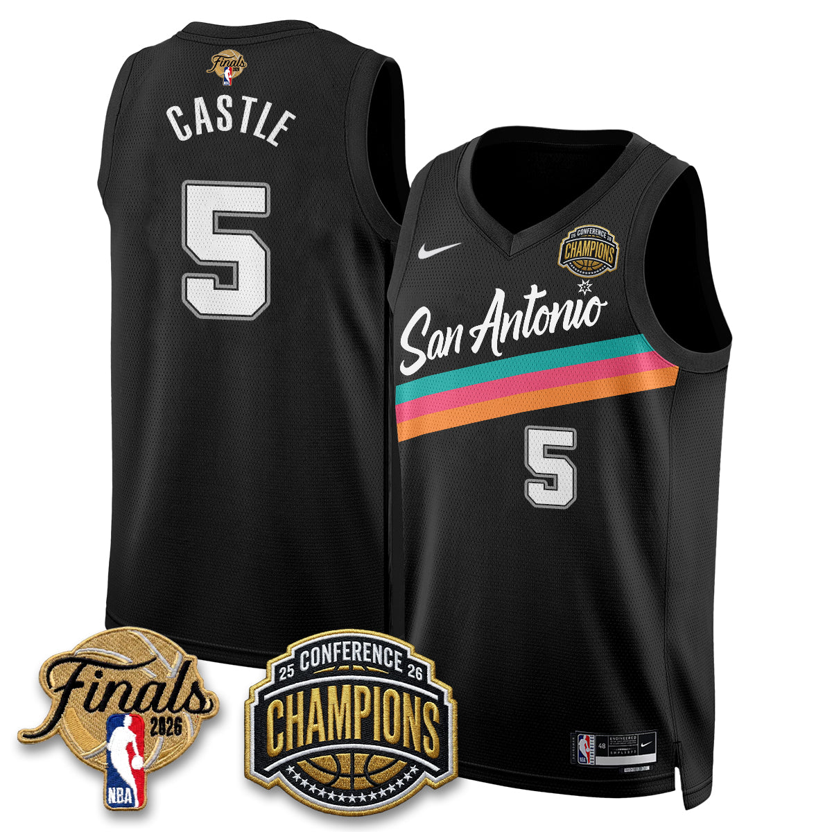 SAS 2026 NBA Western Conference Champions Vapor City Edition Jersey - Stitched