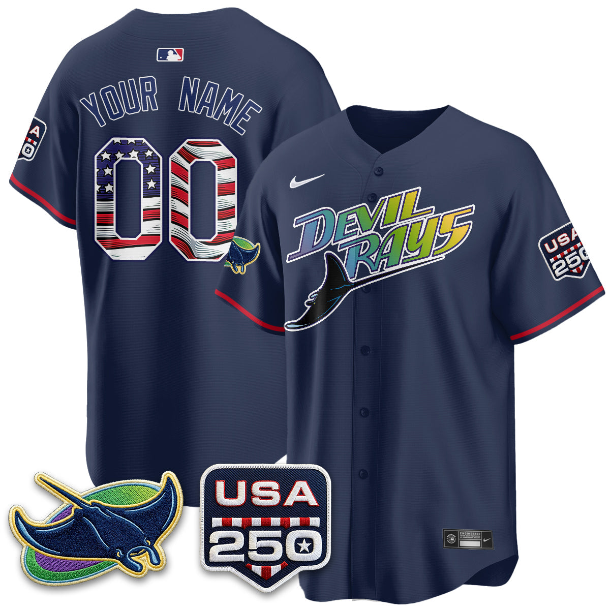 TB Independence Day USA 2026 City Connect Vapor Custom Jersey - Stitched