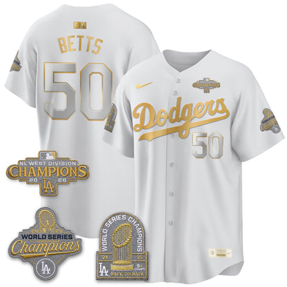 LAD 2026 NL West Champs Gold Vapor Jersey- Stitched