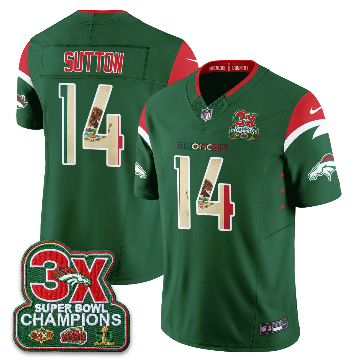 Denver Broncos Mexico Edition Vapor Jersey - Stitched