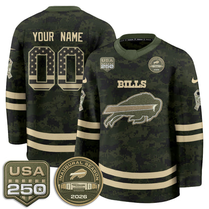 BUF 2026 Salute To Service Edition Custom Hockey Jersey - Printed