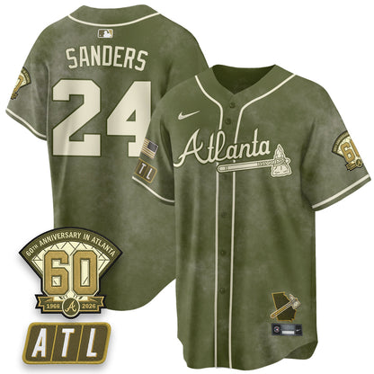 ATL New Era Olive 2026 Armed Forces Day Vapor Limited Jersey - Stitched