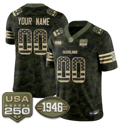 CLE 2026 Salute to Service Vapor Custom Jersey - Stitched