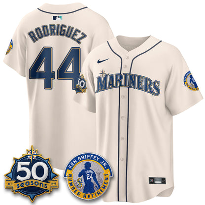 SEA Ken Griffey Jr. Patch Vapor Premier Limited Jersey - Stitched