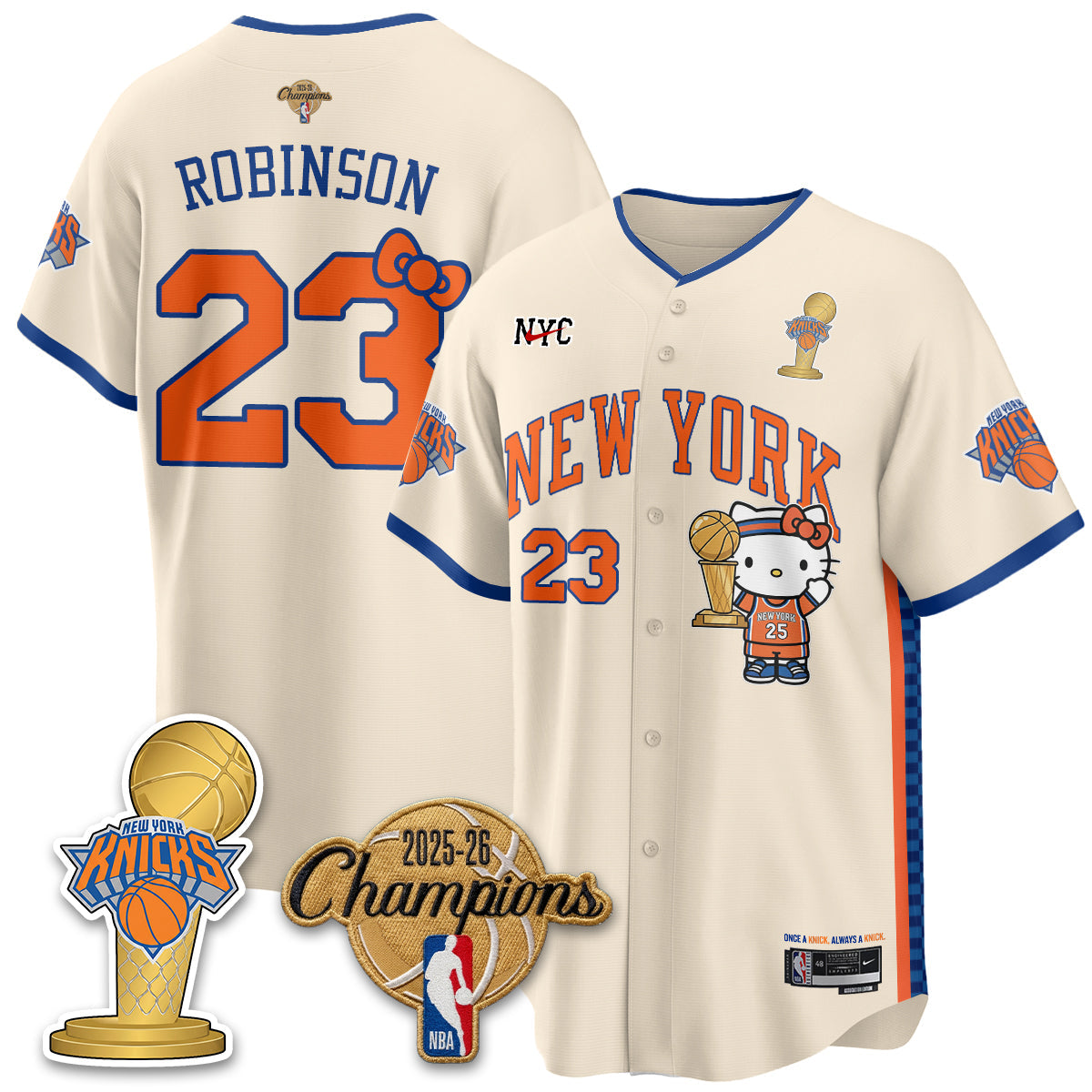 NYK 2026 NBA Champions x Meow Kitty Vapor Jersey - Stitched