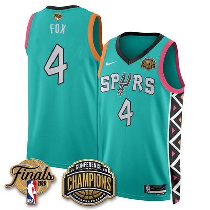 SAS 2026 NBA Western Conference Champions Vapor City Edition Jersey - Stitched