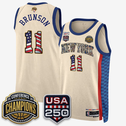 NYK 2026 NBA Eastern Conference Champions x Fourth of July Vapor Jersey - Stitched