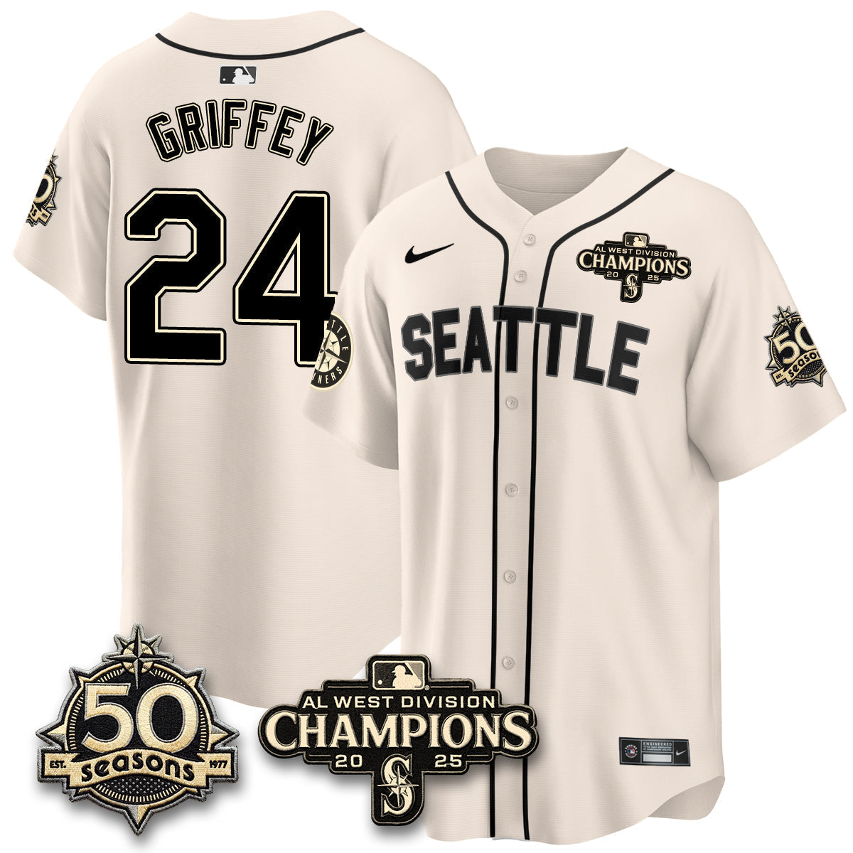 SEA Vapor Premier Limited Jersey - 50th Anniversary & AL West Division Champions - Steelheads Community Funds - Stitched