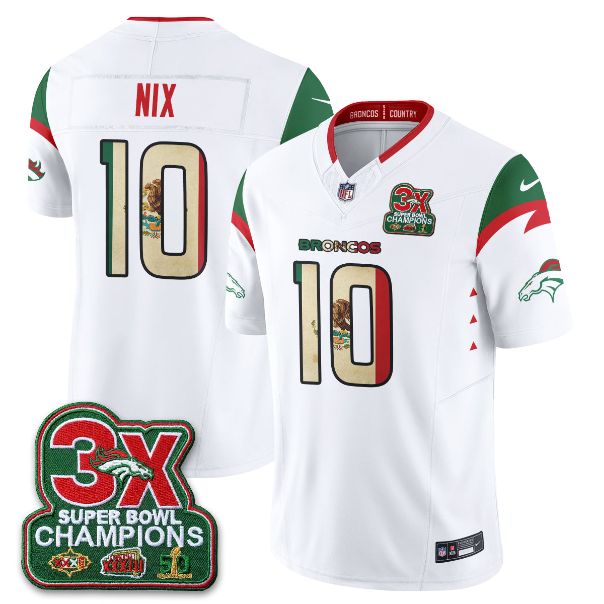 Denver Broncos Mexico Edition Vapor Jersey - Stitched