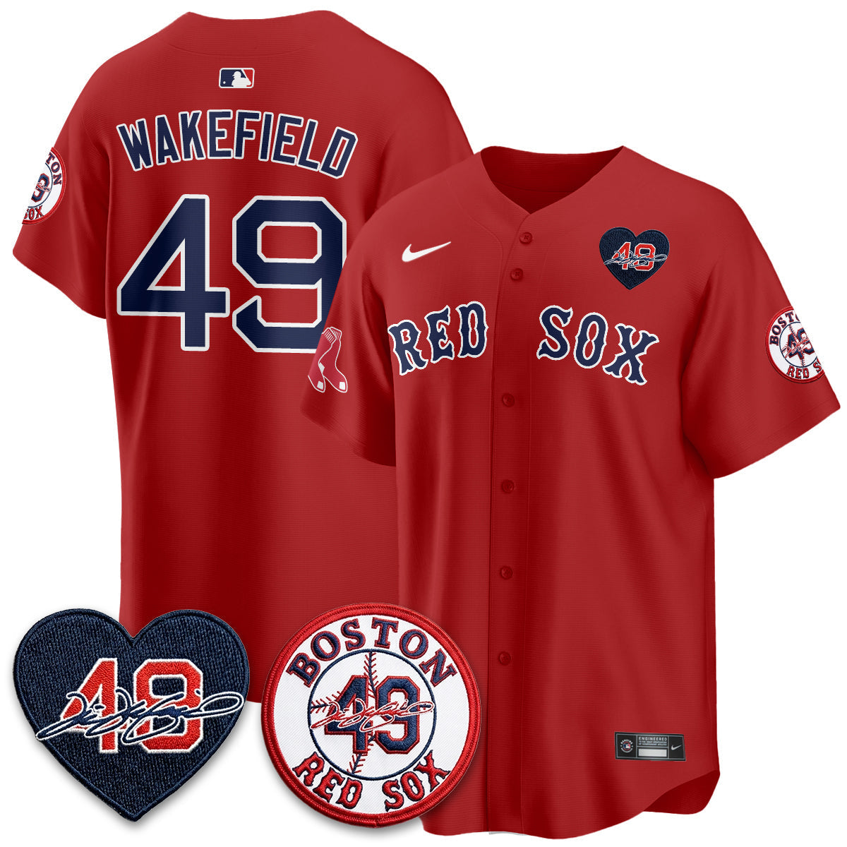 BOS Tim Wakefield Memorial Patch Vaper Premier Limited Jersey - Stitched