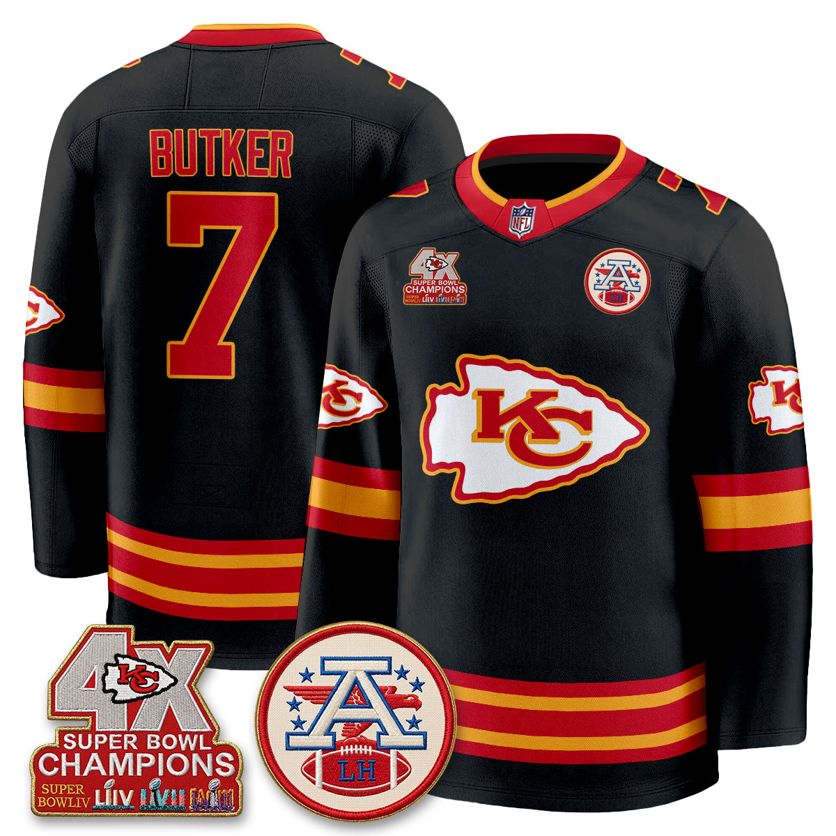 KC 4X Champs Edition Hockey Jersey - Stitched