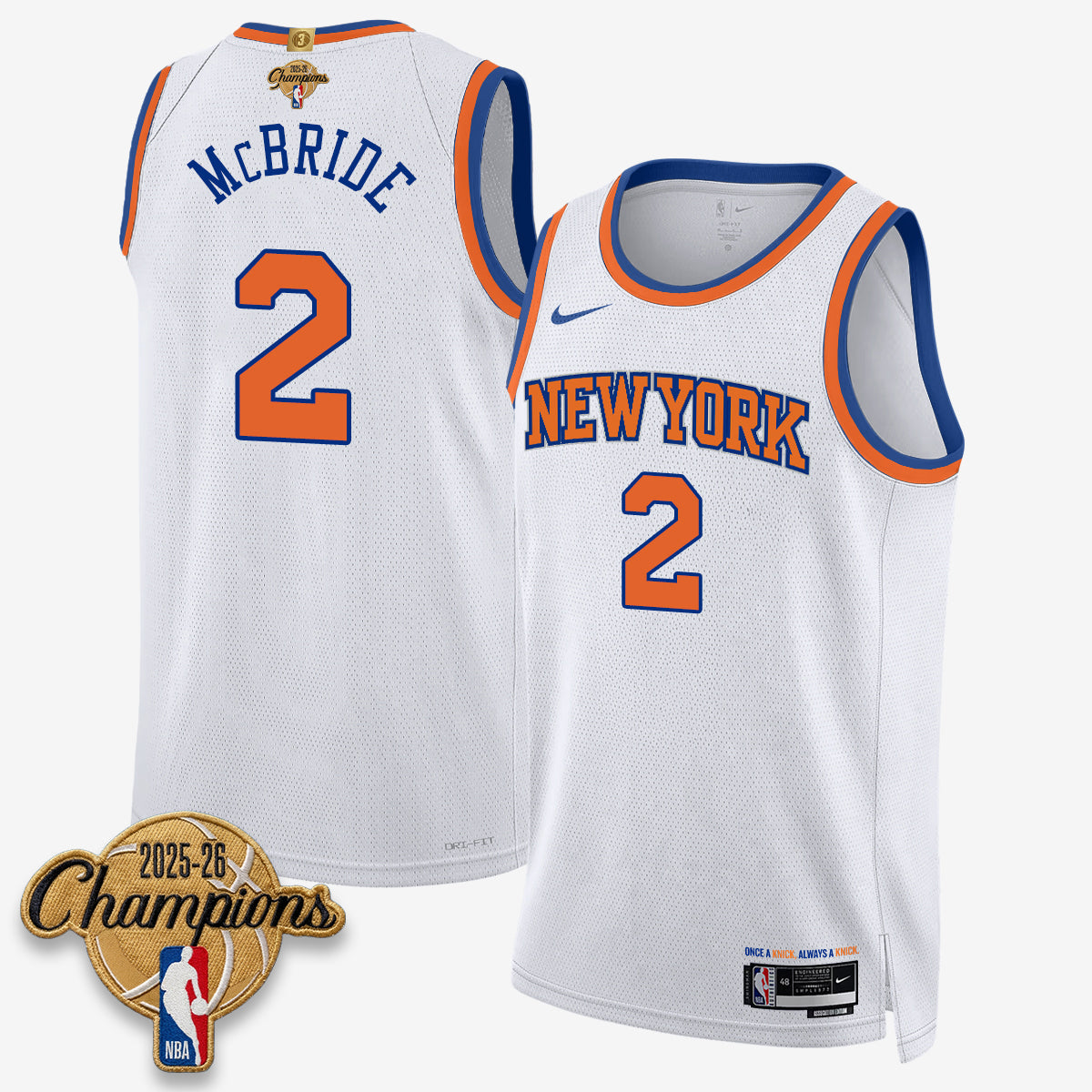 NYK 2026 Basketball Champions Vapor Jersey V2- Stitched