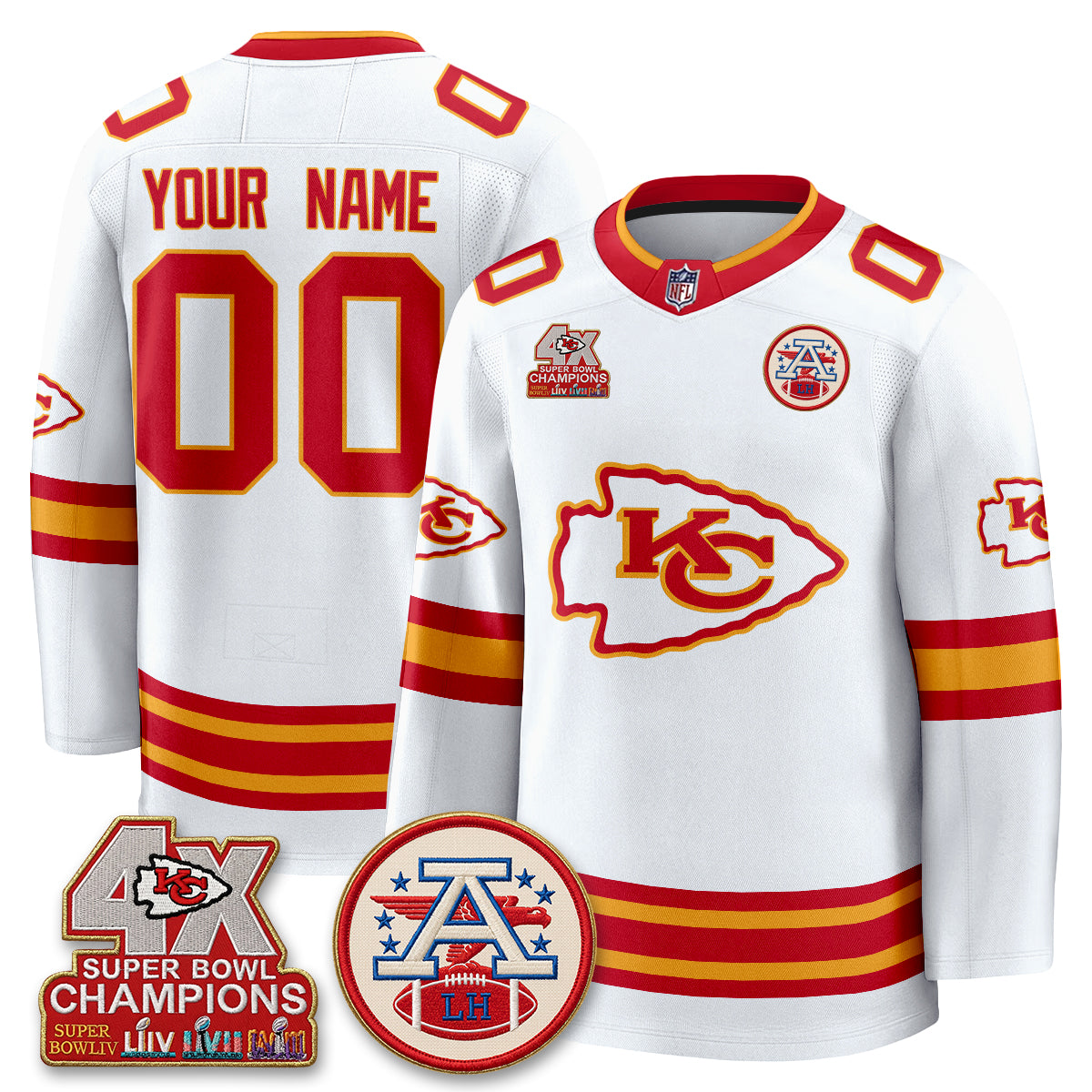 KC 4X Champs Edition Custom Hockey Jersey - Stitched