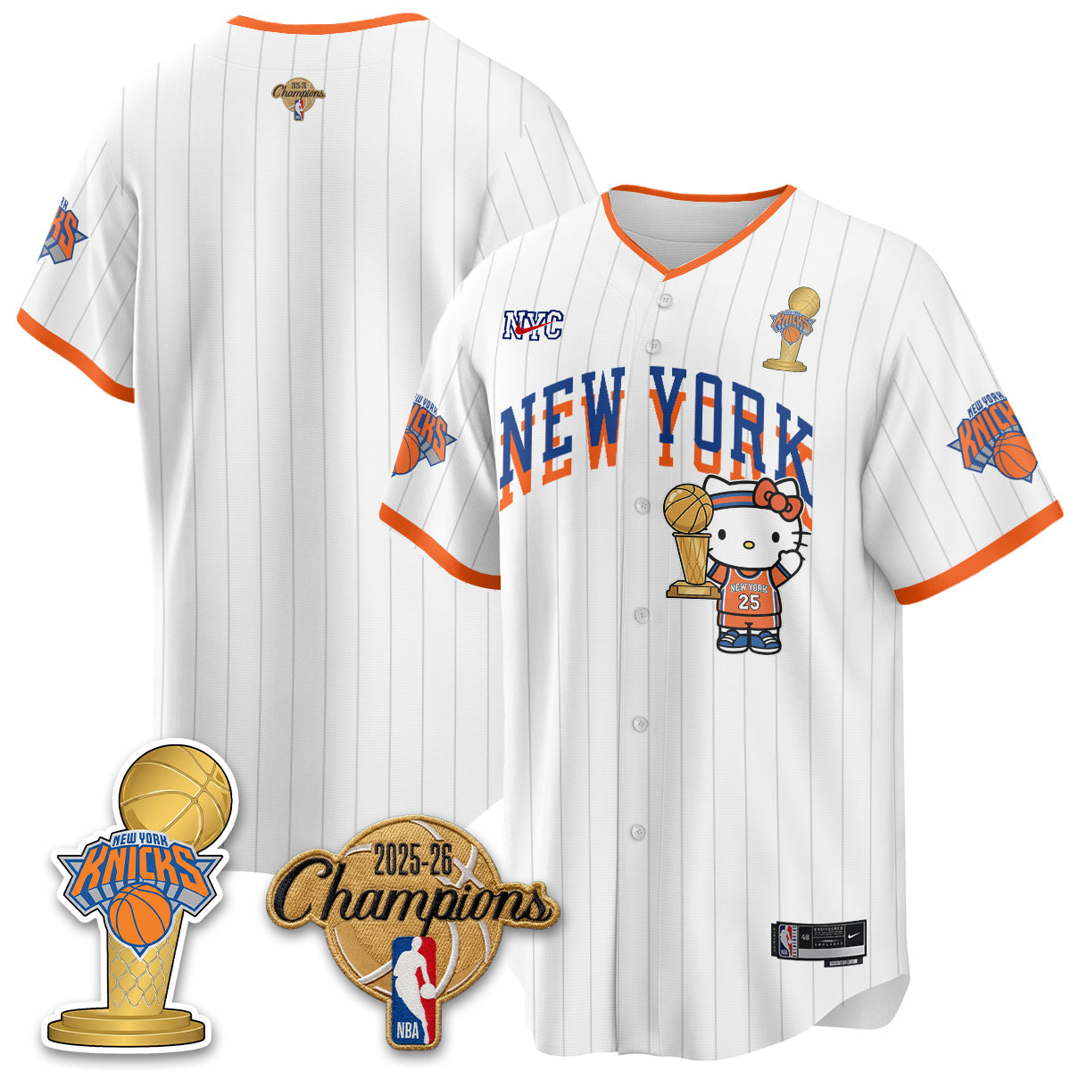 NYK 2026 NBA Champions x Meow Kitty Vapor Jersey - Stitched