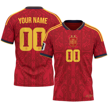 Spain 2026 Soccer Champions Vapor Custom Jersey V2- Printed