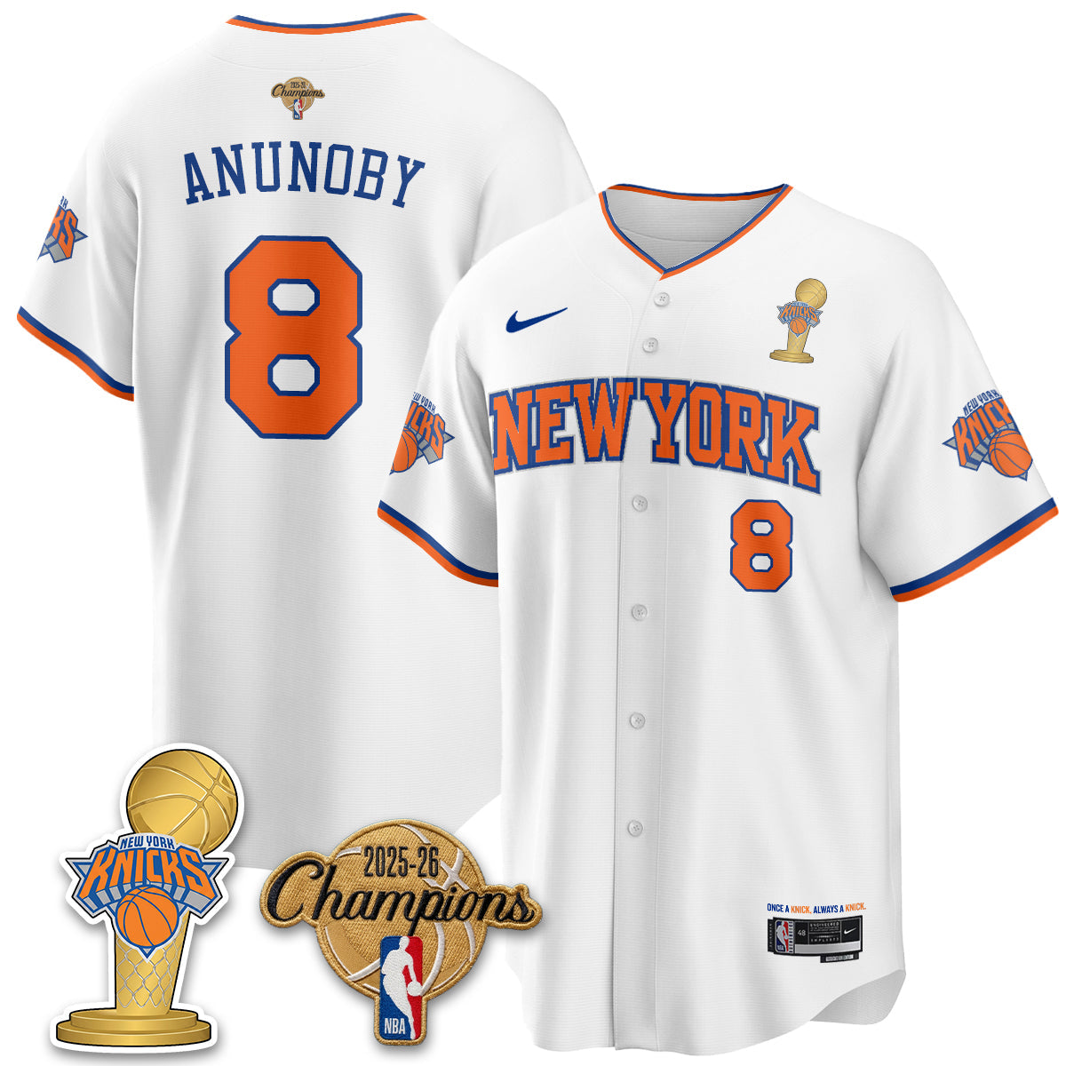 NYK 2026 NBA Champions Vapor Jersey - Stitched