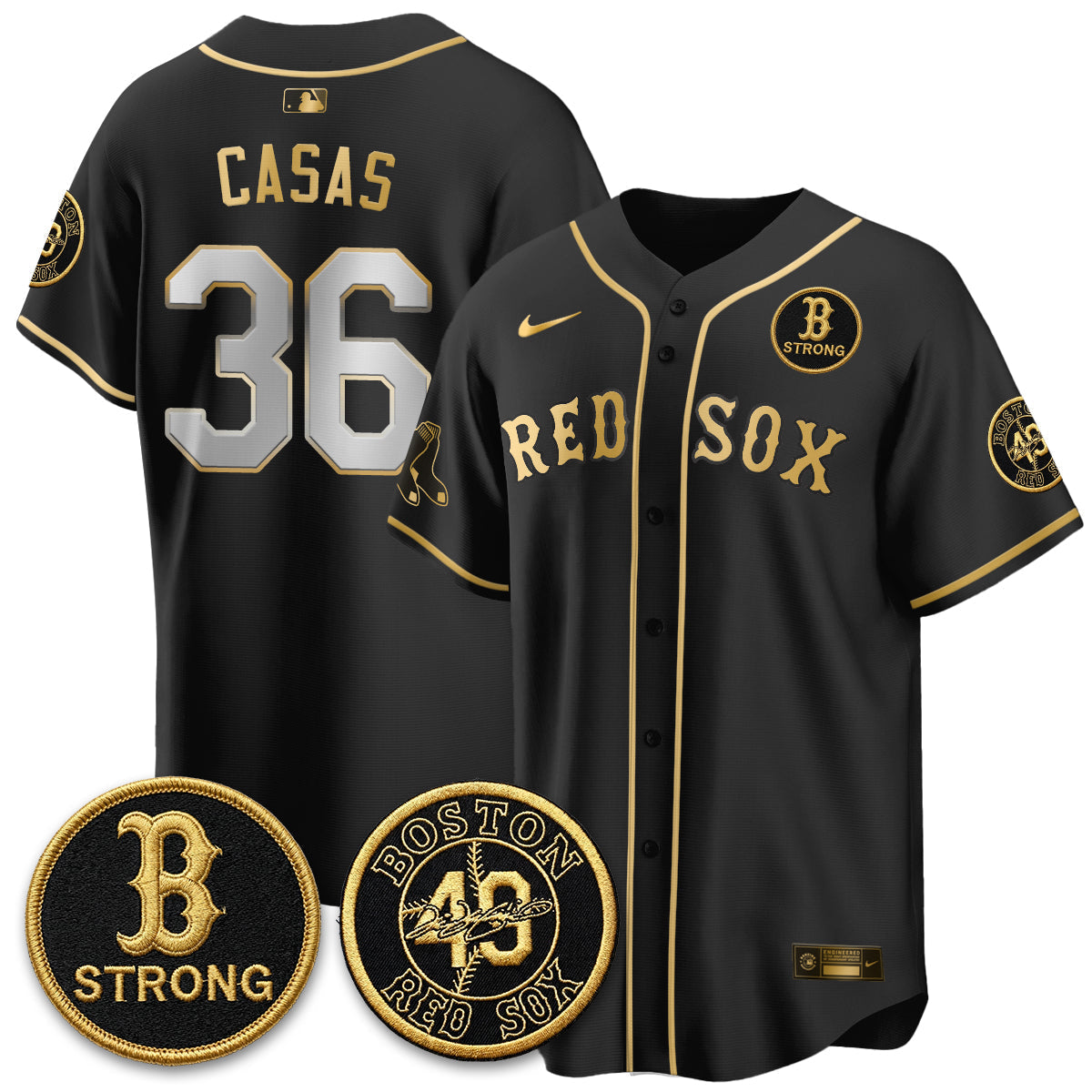 BOS Tim Wakefield Memorial Patch Vaper Premier Limited Jersey - Stitched V2