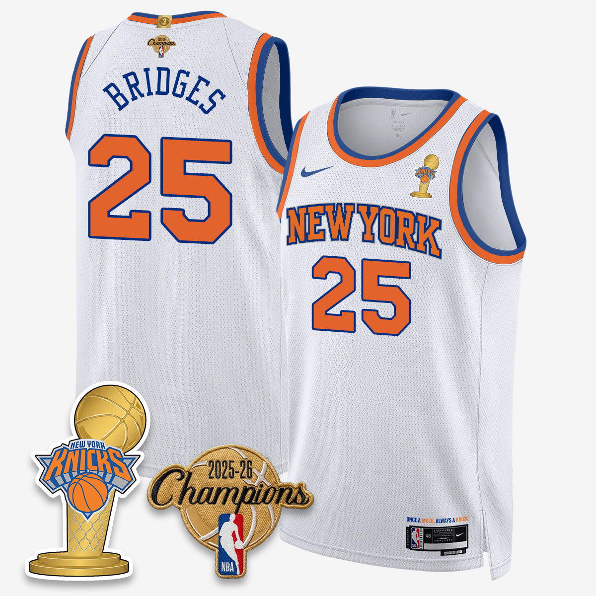 NYK 2026 Basketball Champions Vapor Jersey - Stitched