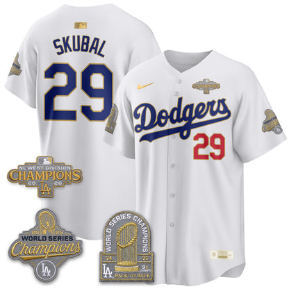 LAD 2026 NL West Champs Gold Vapor Jersey- Stitched