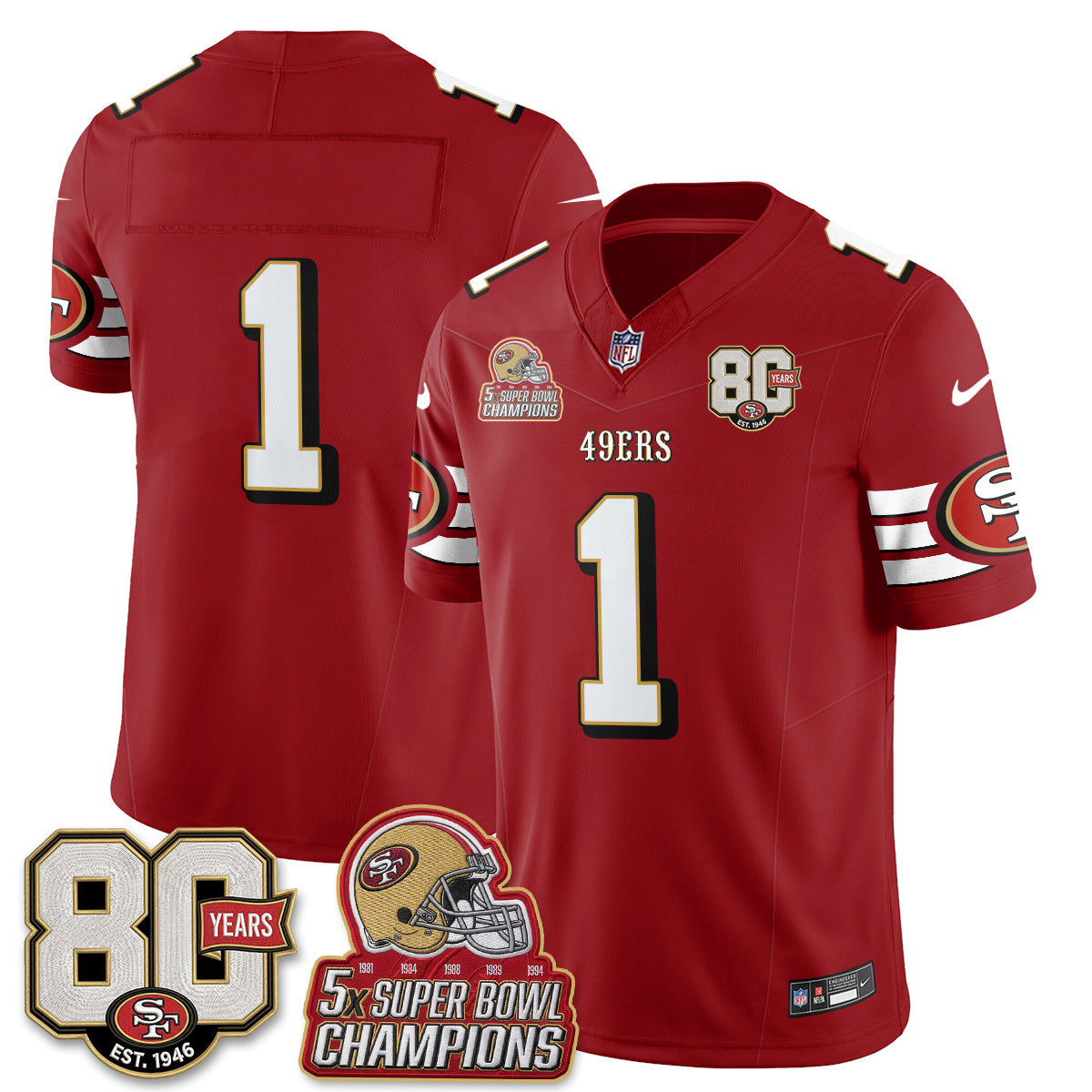 SF Throwback Vapor Jersey - Stitched