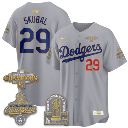 LAD 2026 NL West Champs Gold Vapor Jersey- Stitched