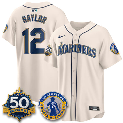 SEA Ken Griffey Jr. Patch Vapor Premier Limited Jersey - Stitched