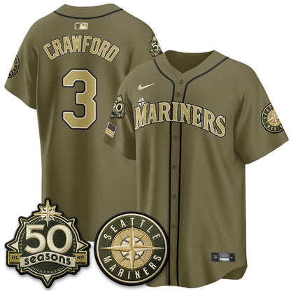 SEA New Era Olive 2026 Armed Forces Day Jersey - Stitched