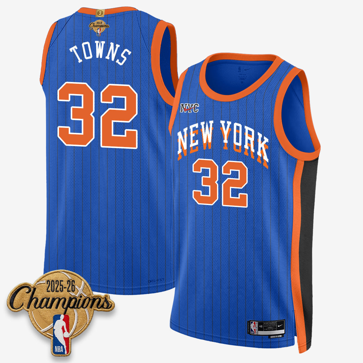 NYK 2026 Basketball Champions Vapor Jersey V2- Stitched