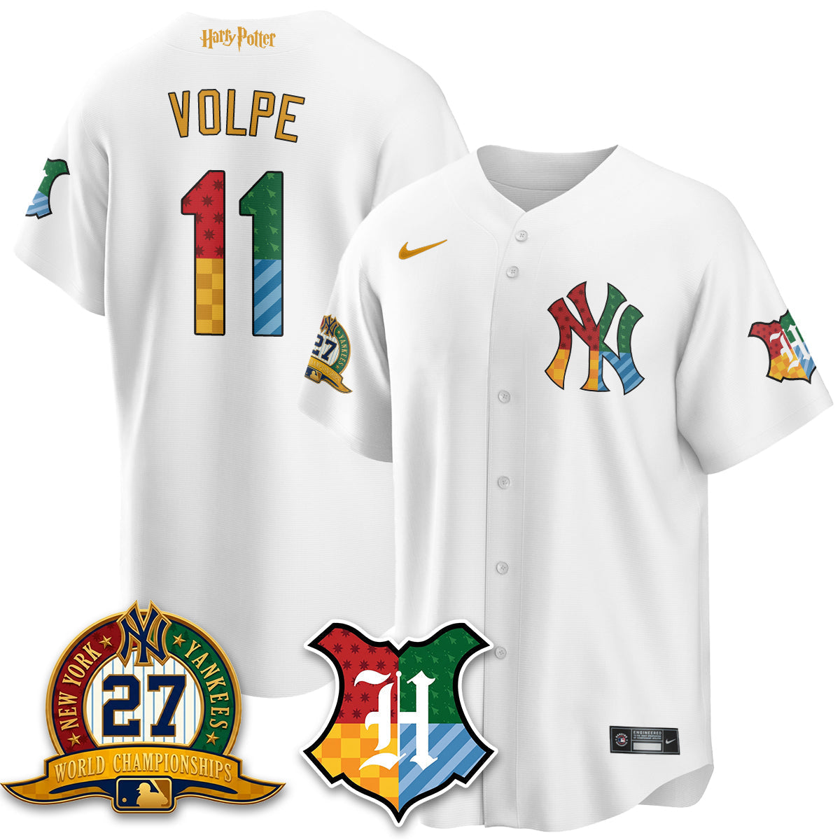 NYY x "The Lightning Bolt Wizard" Edition Vapor Jersey- Stitched