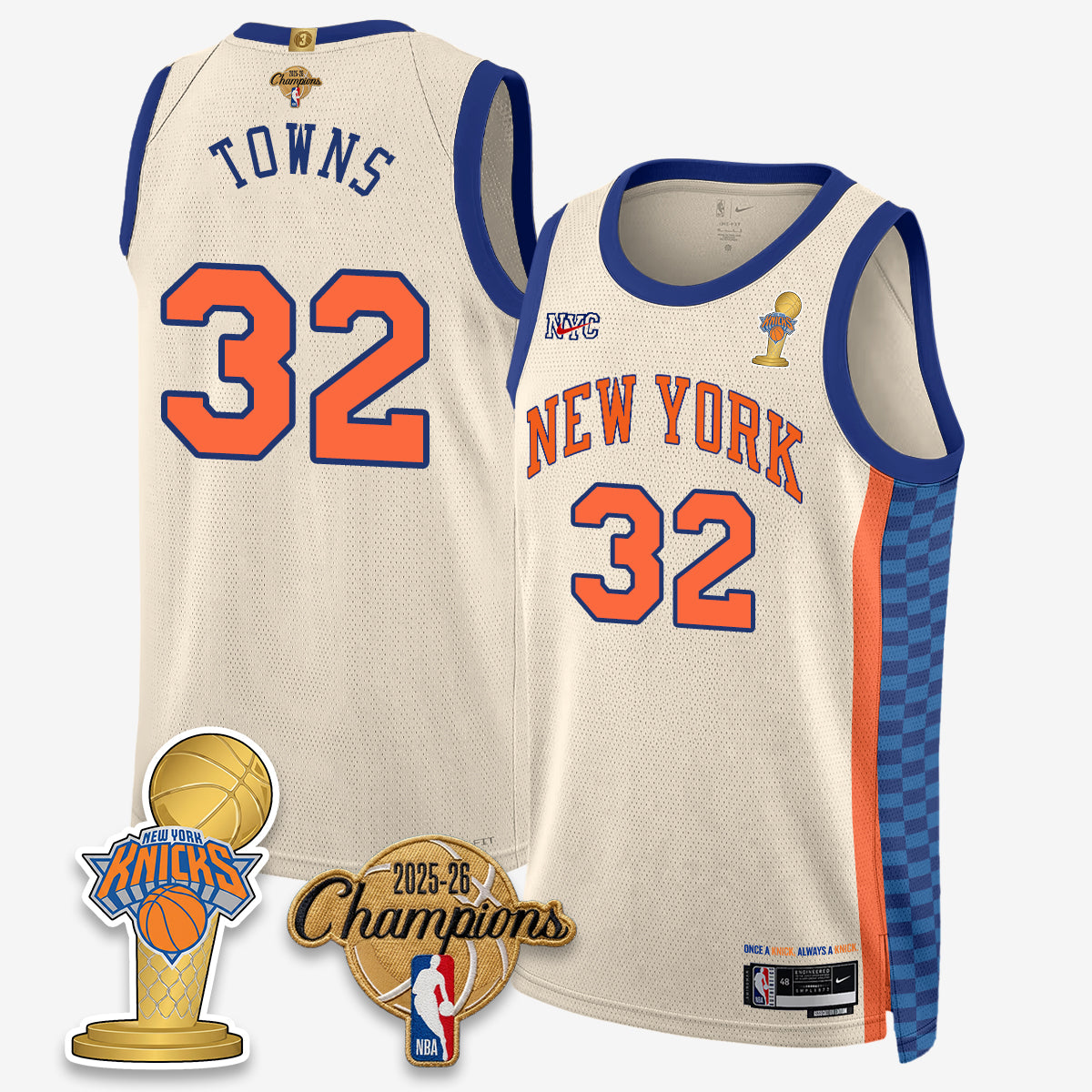 NYK 2026 Basketball Champions Vapor Jersey - Stitched