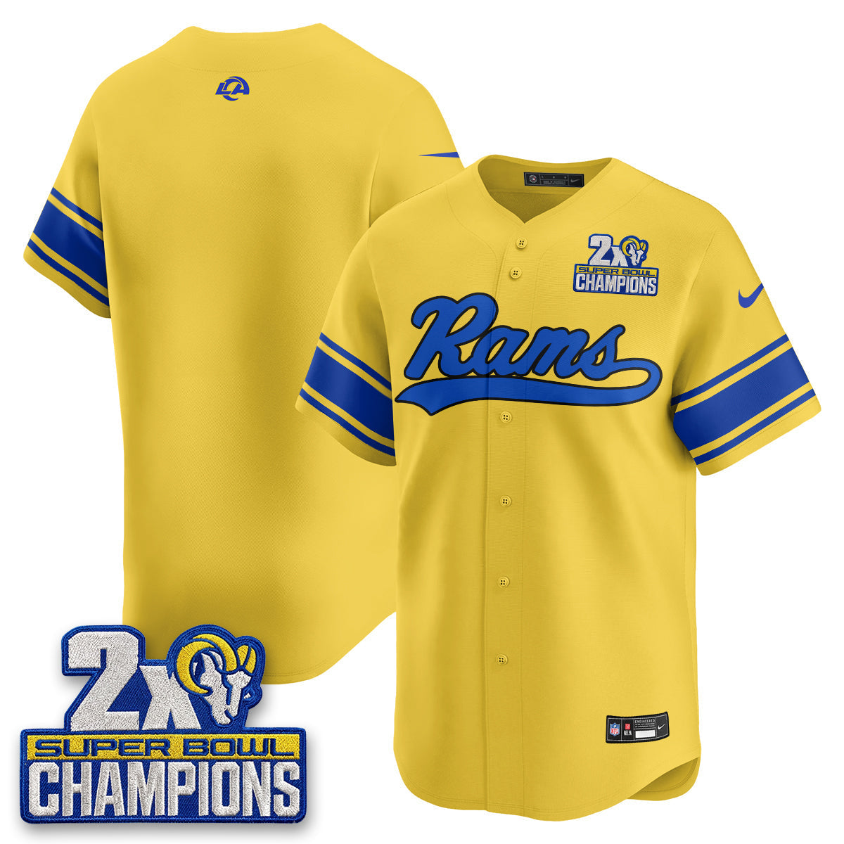 LAR 2X Champs Rivalries Baseball Vapor Jersey - Stitched