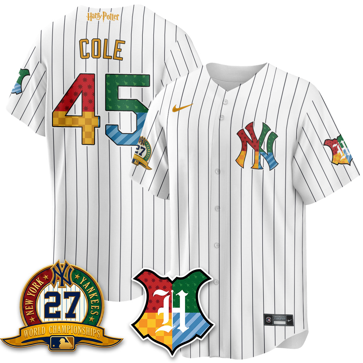NYY x "The Lightning Bolt Wizard" Edition Vapor Jersey- Stitched
