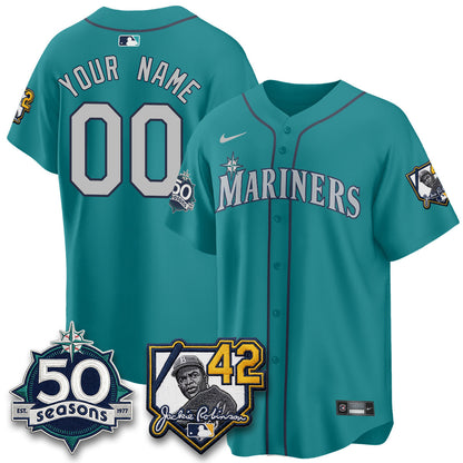 SEA 2026 Jackie Robinson New Era Vapor Custom Limited Jersey - Stitched