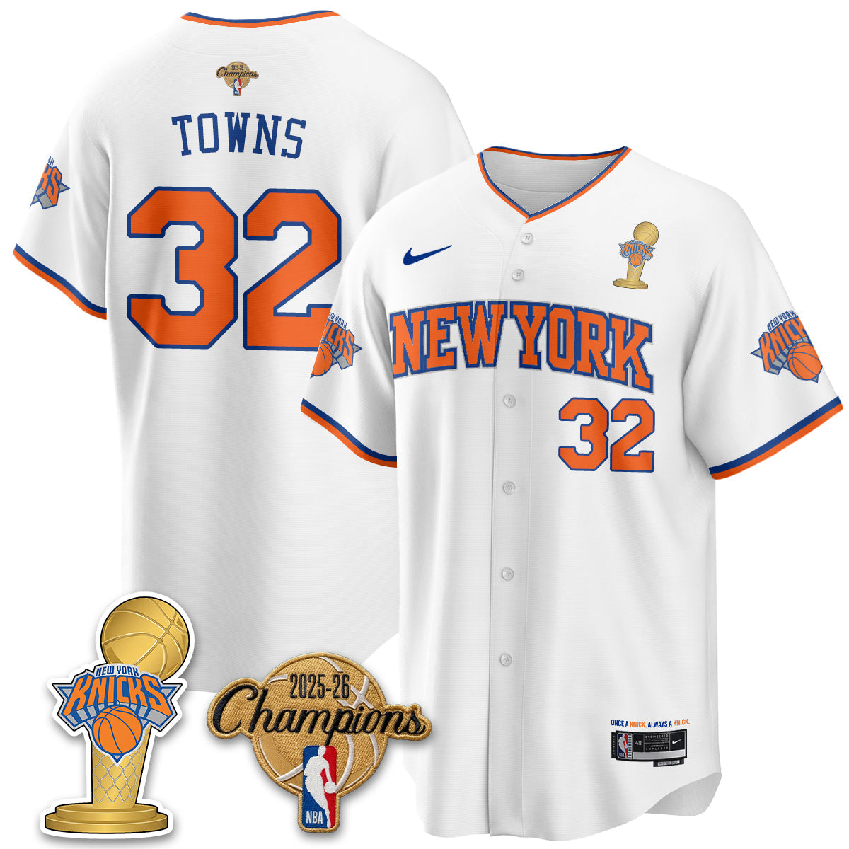 NYK 2026 NBA Champions Vapor Jersey - Stitched
