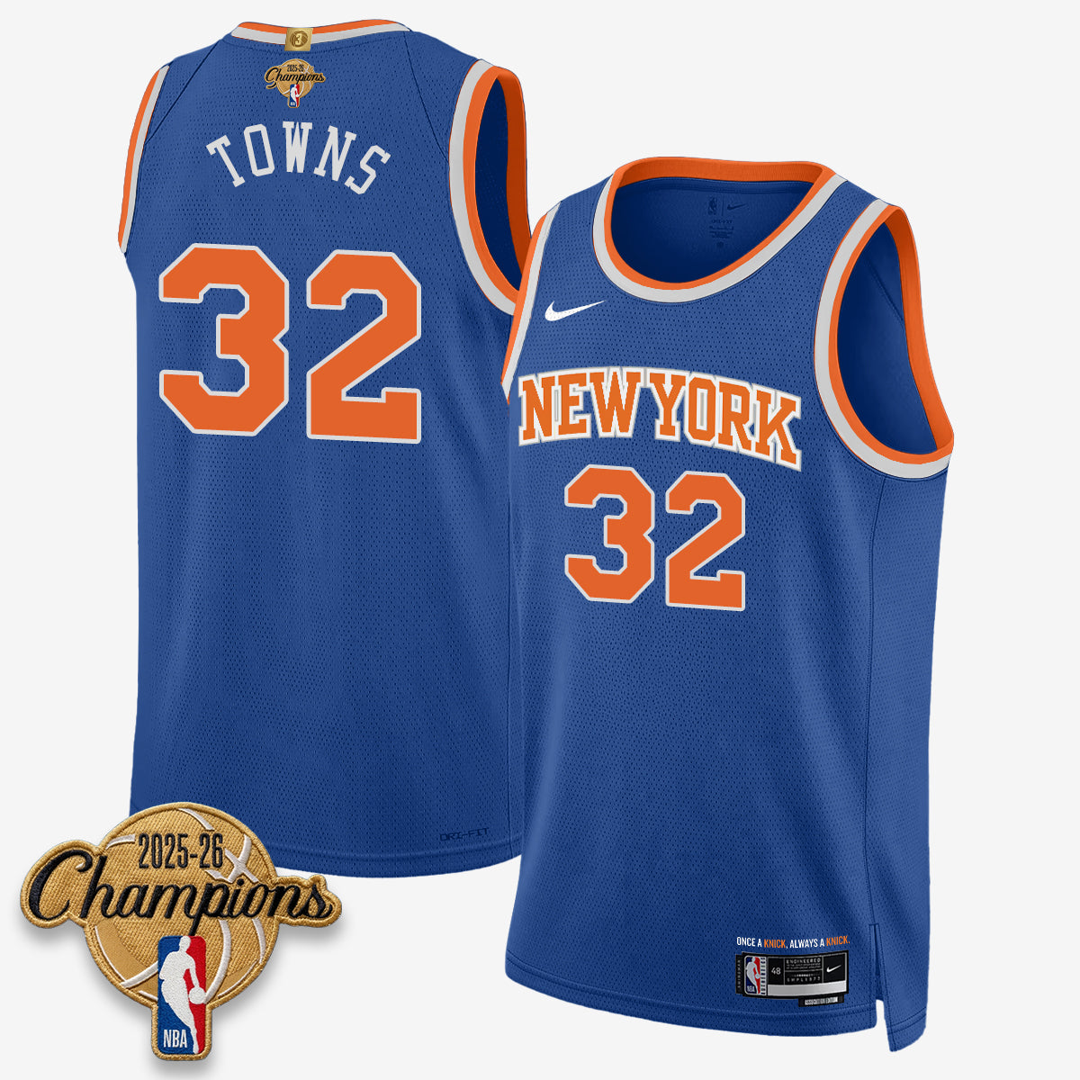 NYK 2026 Basketball Champions Vapor Jersey V2- Stitched