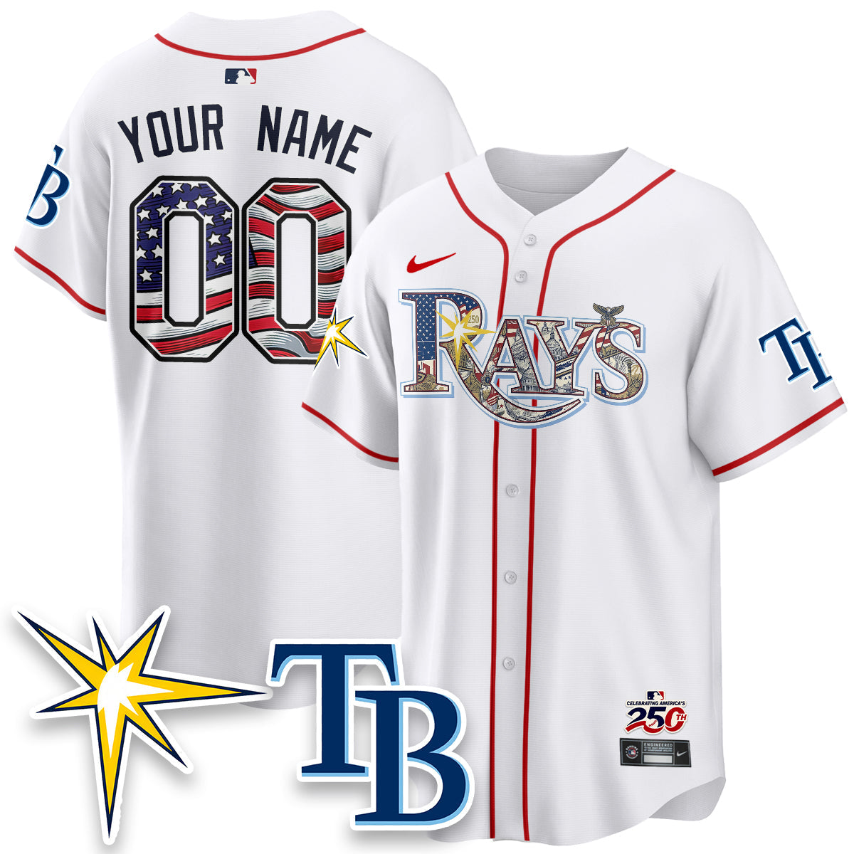 TB Independence Day USA 2026 Vapor Limited Custom Jersey - Stitched