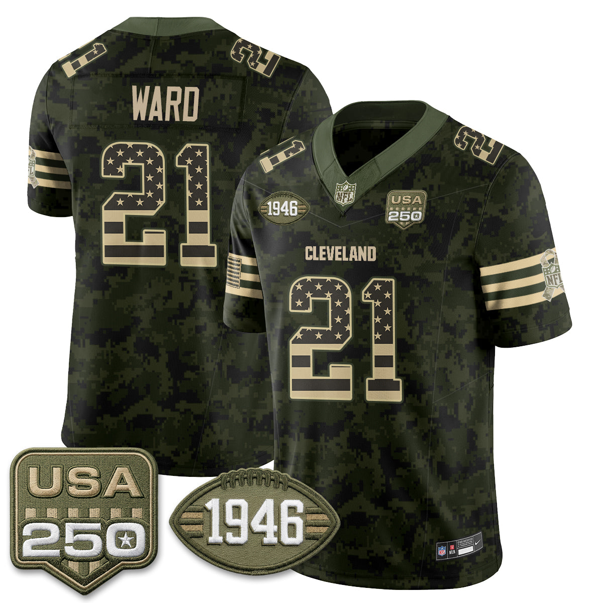 CLE 2026 Salute to Service Vapor Jersey - Stitched