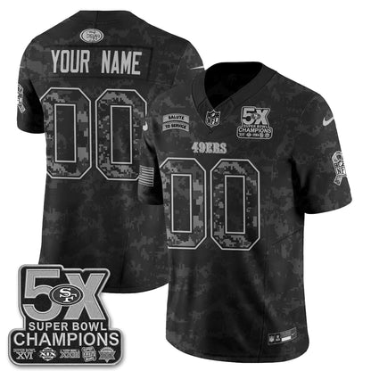 San Francisco 49ers 2026 Salute to Service V2 Vapor Custom Jersey - Stitched