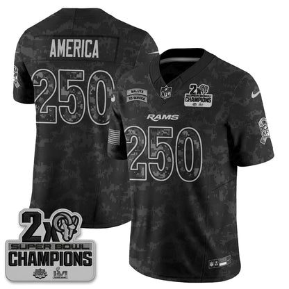 Los Angeles Rams 2026 Salute To Service Vapor Jersey V2- Stitched