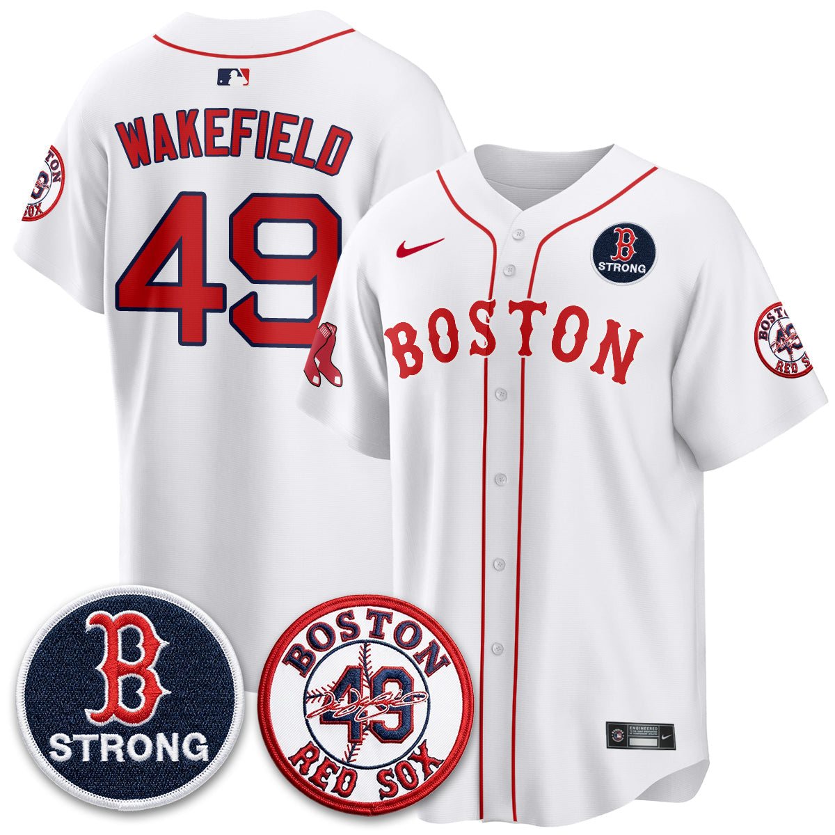 BOS Tim Wakefield Memorial Patch Vaper Premier Limited Jersey - Stitched V2