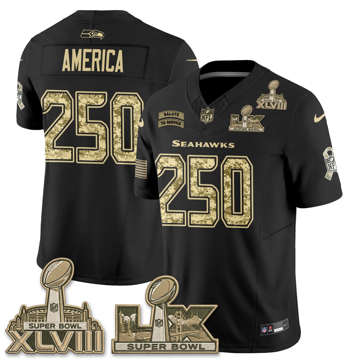 SEA 2026 Salute to Service V2 Vapor Jersey - Stitched