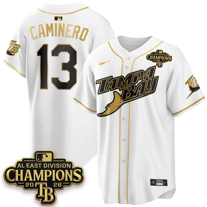Tampa Bay Rays 2026 AL East Champs Gold Edition Vapor Jersey - Stitched