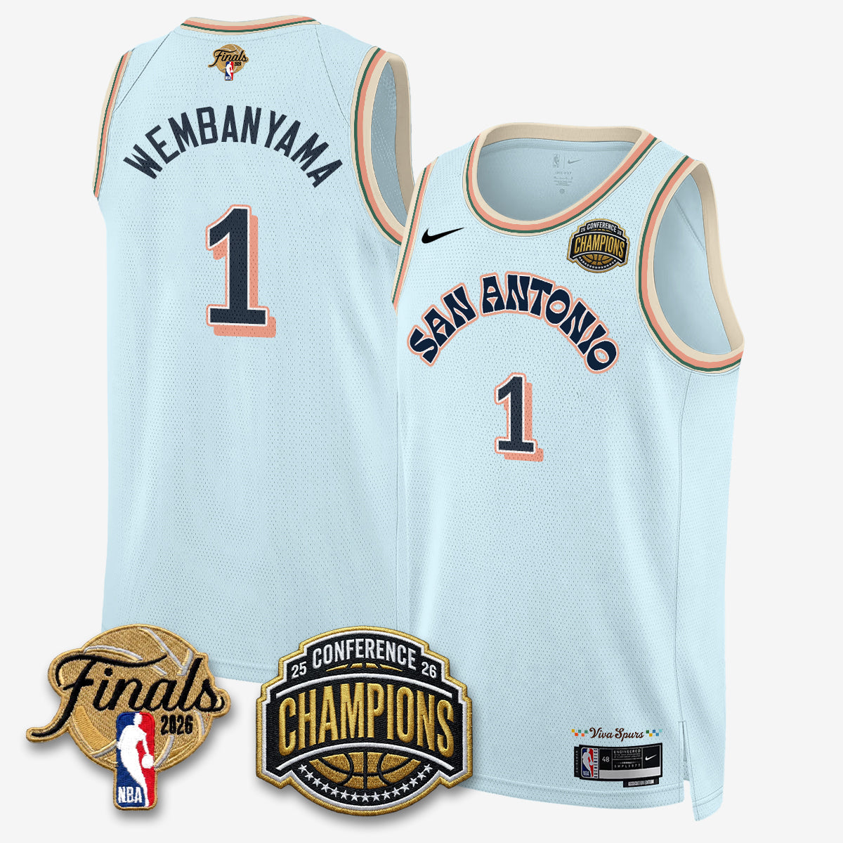 SAS 2026 NBA Western Conference Champions Vapor City Edition Jersey - Stitched