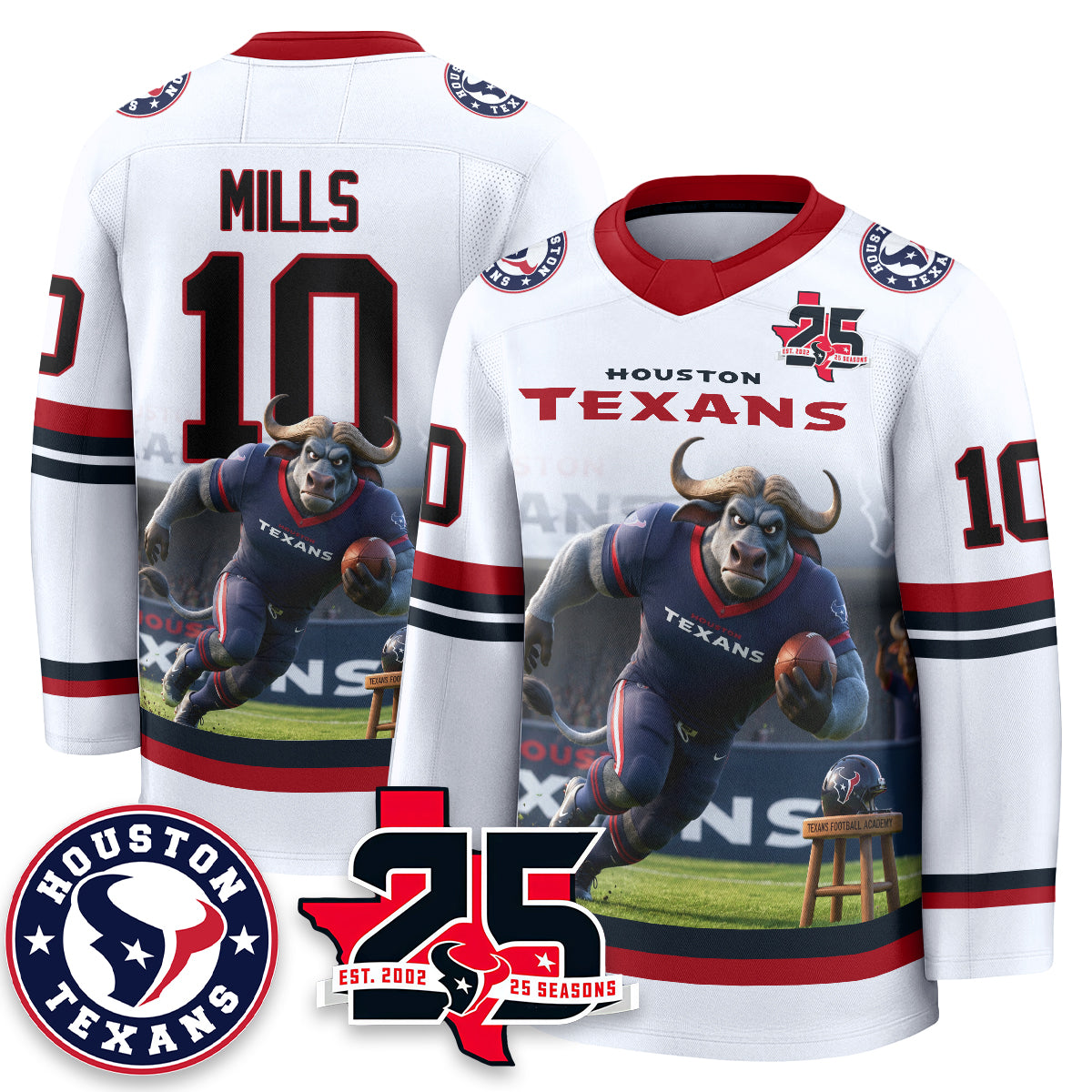 HOU x Bull Chief Edition Hockey Jersey - Printed