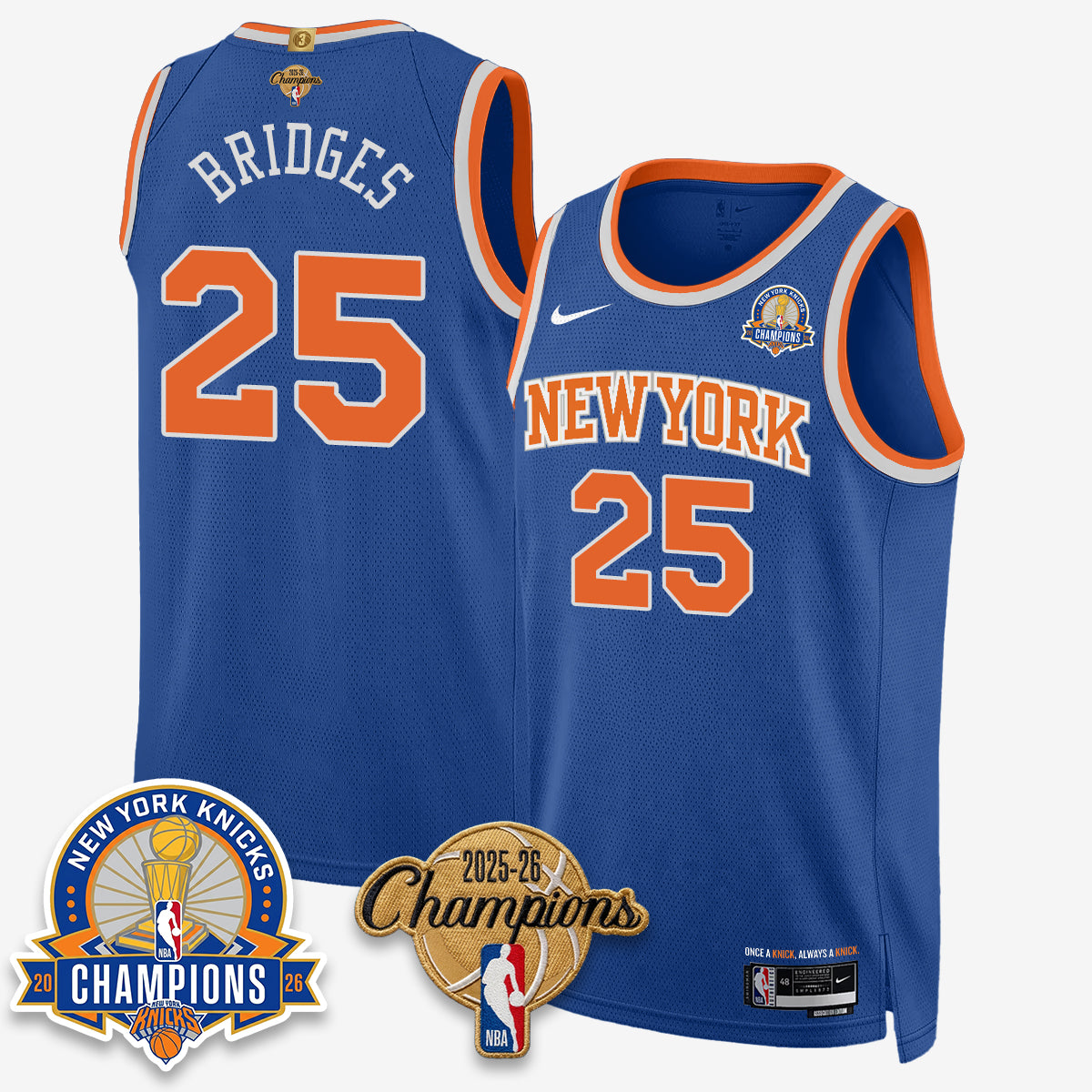 NYK 2026 Basketball Champions Special Edition Vapor Jersey V2- Stitched
