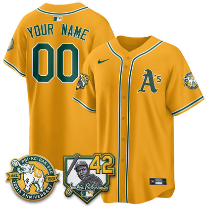 OAK 2026 Jackie Robinson Day - Celebrating 125 Years Limited Custom Vapor Jersey - Stitched