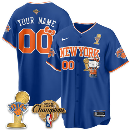 NYK 2026 NBA Champions x Meow Kitty Vapor Custom Jersey - Stitched
