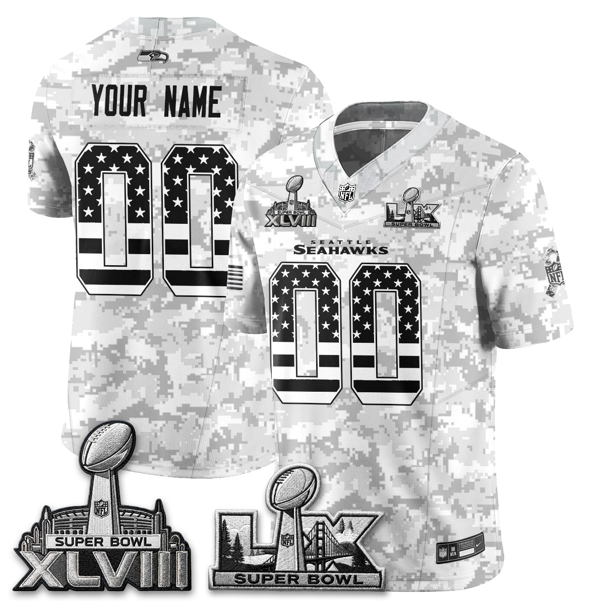 SEA 2026 Salute to Service Edition Custom Vapor Jersey V2- Stitched