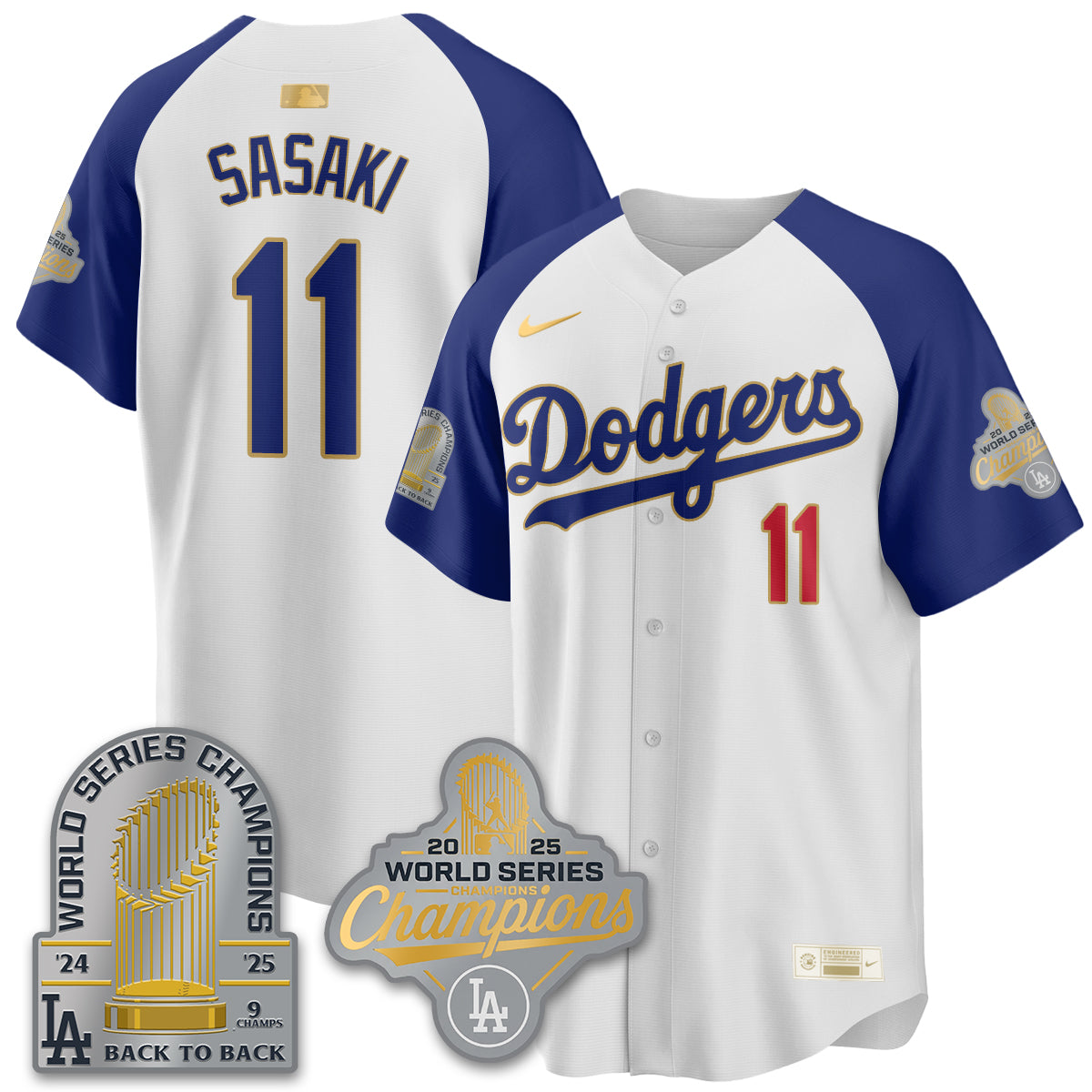 LAD Gold Collection Stadium Vapor Limited Jersey - 9x Champs - Stitched