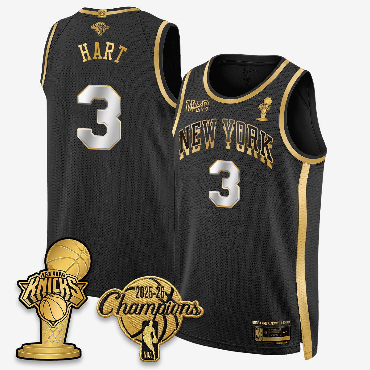 NYK 2026 NBA Champions Gold Edition Vapor Jersey - Stitched